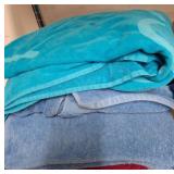 Blue and Red Bath Towels