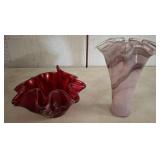 Two Hand-Blown Art Glass Pieces