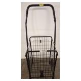 Black Metal Folding Shopping Cart