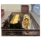Vanity Set with Comb, Mirror, and Lace Accessory