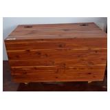 Wooden Storage Chest with Hinged Lid