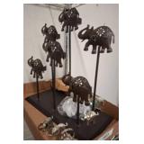 Metal Elephant Decor Lot with Sculptural Accents