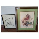 Framed Artworks: Cardinal Print & Duck Sketch