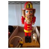 Wooden Firefighter Nutcracker With Accessories