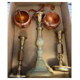 Brass and Copper Candle Holders