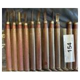 Wood Handled Chisels in Roll-Up Case