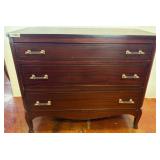 Three-Drawer Mahogany Chest with Brass Pulls