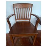 Wooden Armchair with Slatted Backrest