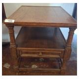 Century Furniture Wooden End Table with Drawer