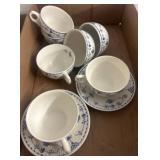 Blue-and-White Porcelain Cups and Saucers