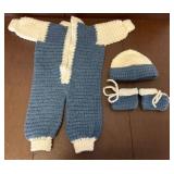 Hand-Crocheted Baby Outfit and Blanket Set