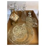 Pressed Glass Tableware and Bottle