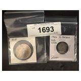 1910 Coin & 1966 1/10 Balboa 90% Silver Coins