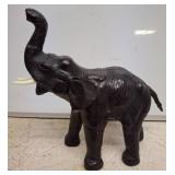 Carved Leather Elephant Figurine