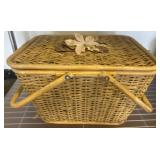 Wicker Basket with Assorted Glassware