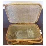 Wicker Picnic Basket with Glass Tableware Set