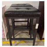Black Upholstered Counter Stools, 25in Tall