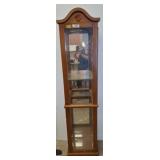 Oak Lighted Display Cabinet with Glass Shelves