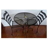 Metal Patio Table and Chairs Set With Mesh Design