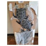 Decorative Metal Turtle Wall Art, Geometric Design