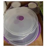 Purple Plastic Dishware Set with Lids