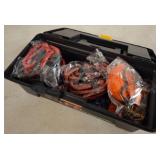 Toolbox With Assorted Ropes and Metal Hardware