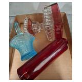 Glassware in Red and Blue Tones