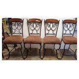 Metal Counter Stools with Upholstered Seats