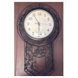 Wall Clock with Decorative Metal Frame