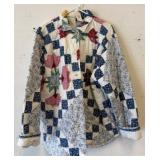Floral Patchwork Quilted Jacket, Size Large