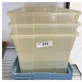 Clear Plastic Storage Bins with Trays