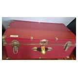 Red Wooden Trunk With Metal Hardware