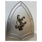 Wall-Mounted Decorative Shield with Lion Emblem