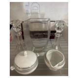 Crystal Decor Set with China and Serving Utensil