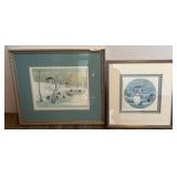 Framed Winter Scene Prints, 24x22