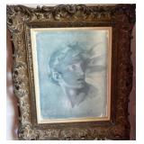 Framed Artwork With Ornate Gilt Frame, 24x27