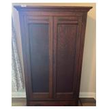 Wooden Wardrobe with Shelves and Single Drawer