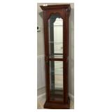 Tall Wood and Glass Display Cabinet 20x12x74