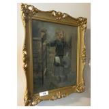 Framed Portrait of Child in Ornate Gilt Frame 21x2