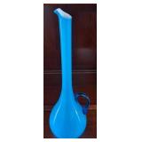 Blue Art Glass Ewer with Applied Handle