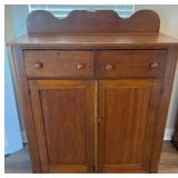 Colonial Style Primitive Cabinet Features Two