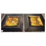 Framed World Map Prints, 17x17