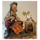 Norleans Ceramic Figurine of Man and Dog