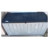 Outdoor Storage Box with Red Cushions