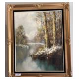 Framed Landscape Oil Painting, Signed