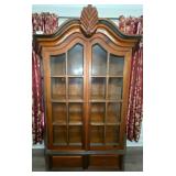 Wooden China Cabinet With Glass Paneled Doors