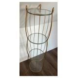Gold-Tone 3-Tier Glass Display Stand, 9x36