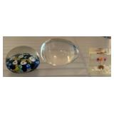 Three Decorative Glass and Resin Paperweights