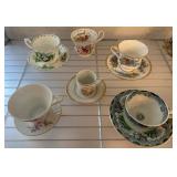 Tea Cups with Saucers, Various Makers