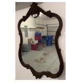 Ornate Wall Mirror with Carved Wooden Frame
